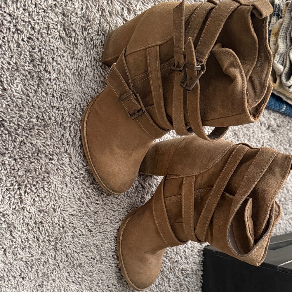 Not Rated Tan Heeled Boots